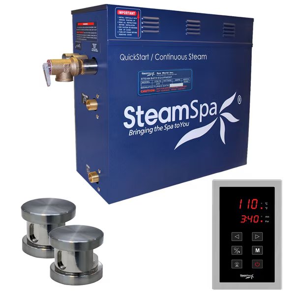 Oasis 10.5 KW QuickStart Bath Generator in Brushed Nickel, Steamspa, Mfr#: OAT1050BN