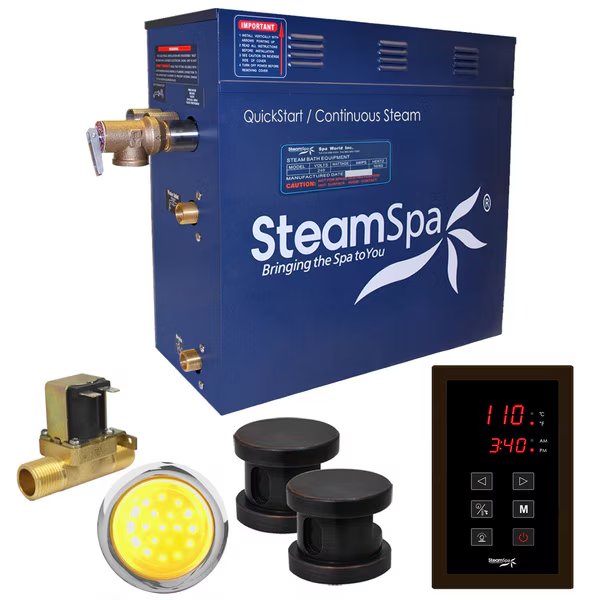 Indulgence 12kW Bath Generator w/Auto Drain-Oil Rubbed Bronze, Steamspa, Mfr#: INT1200OB-A