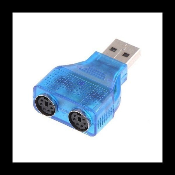 USB to Dual PS2 Keyboard Adapter for Keyboard, Mouse, Sanoxy, Mfr#: SANOXY-VNDR-Dual-pS2-blu-2port