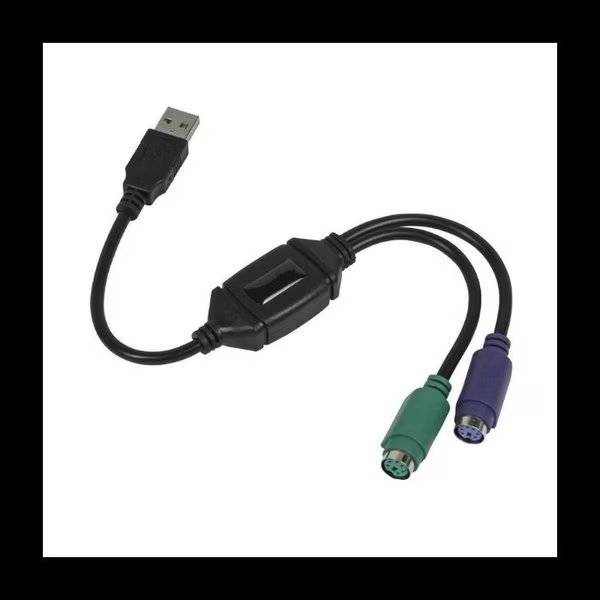 PS/2 Dual PS2 to USB 2.0 Converter Active Adapter Cable for Computer Mouse, Keyboard-Black, Sanoxy, Mfr#: SANOXY-VNDR-PS2-cable