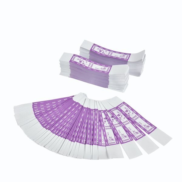 Self-Sealing Currency Bands, Violet, $2000, Case of 20000, Moolah, Mfr#: 729202000C