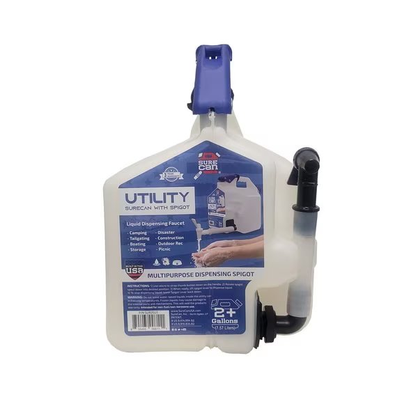 2+ Utility Can With Spigot, Surecan, Mfr#: SUR2SU1