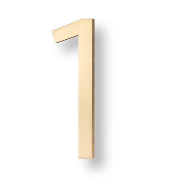 Sure-Loc Hardware Floating House Number, 6, No. 1, Satin Brass, Sure-Loc Hardware, Mfr#: HNF6-1 SB
