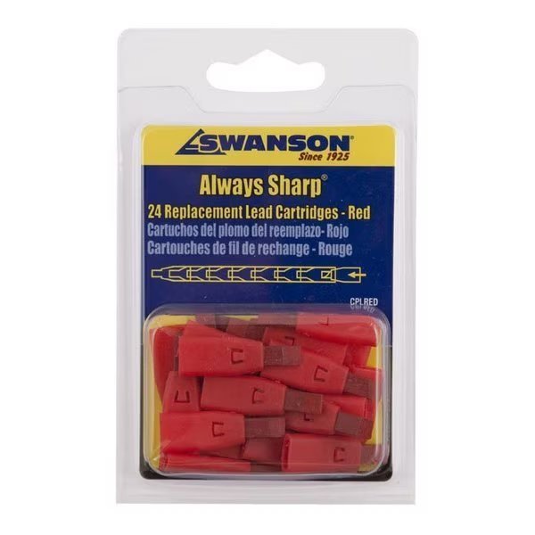 Red Mechanical Carpenter Pencil Replacement Tips, Swanson Tool, Mfr#: CPLRED