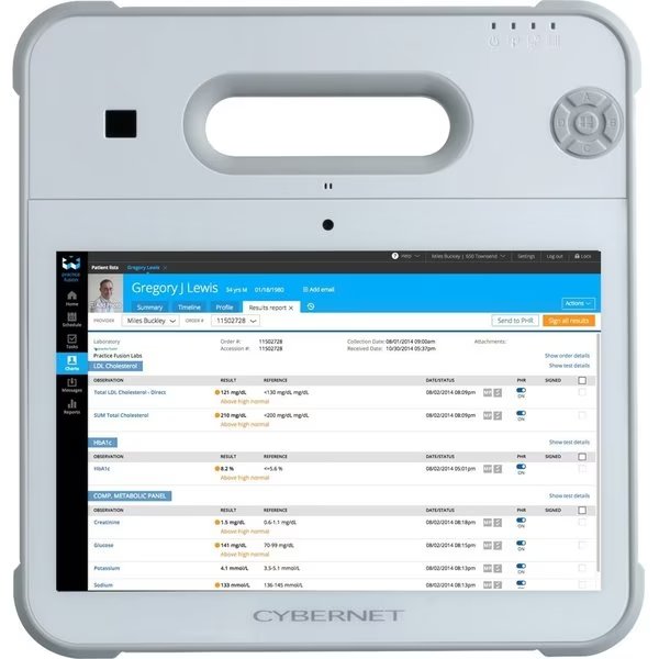10.1In Medical Grade Tablet, 2 Hot Swap Batteries, I5, 8Gb, 120Gb, , Cybernet Manufacturing, Mfr#: CYBERMED-RX