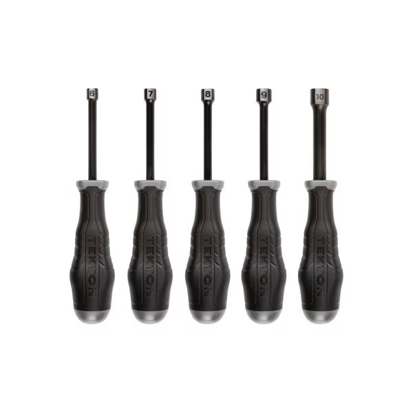 High-Torque Black Oxide Blade Nut Driver Set, 5-Piece (6-10 mm), Tekton, Mfr#: DHD91201