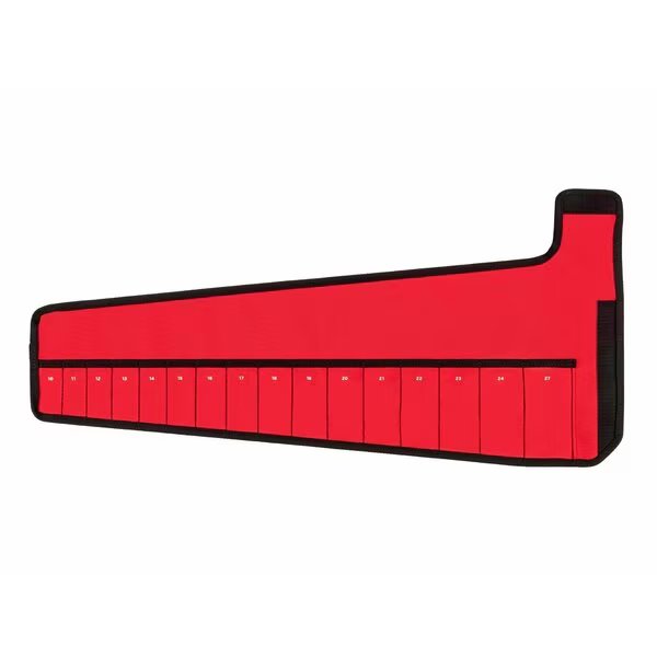 16-Tool Angle Head Wrench Pouch (Red, 10 - 27 mm), Tekton, Mfr#: OTP21205