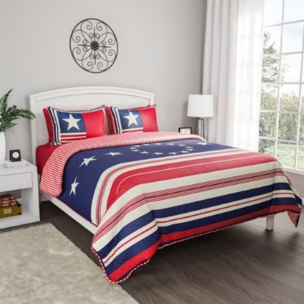 Hastings Home Patriotic Comforter Set, Twin XL, Hastings Home, Mfr#: 185508MNM