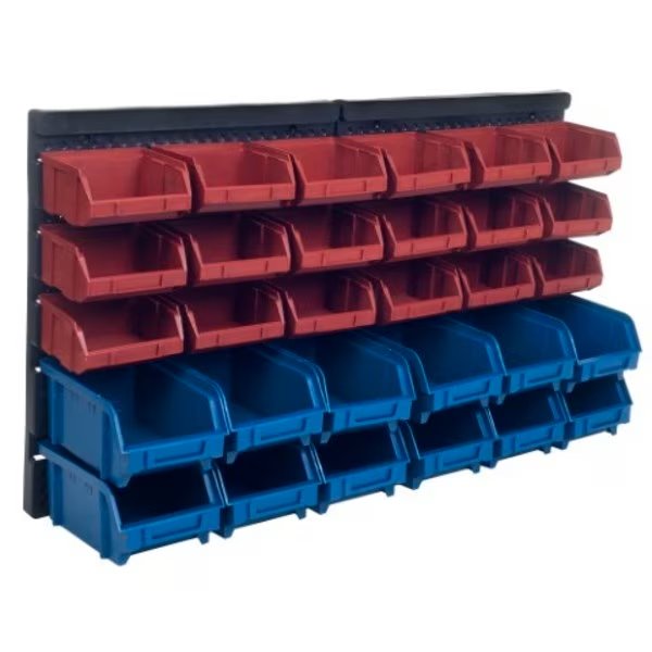 Fleming Supply 30 Organizer Bin Display Rack, Wall Mounted Compartments for Parts, Hardware, Crafting, Fleming Supply, Mfr#: 312675URX
