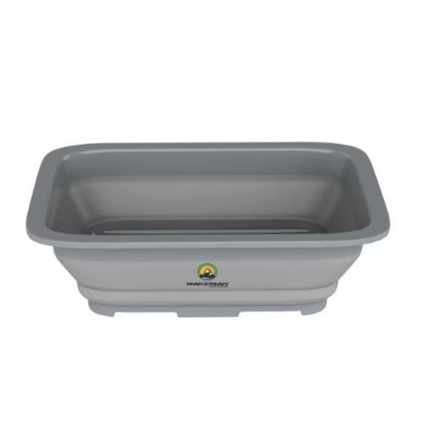 Collapsible Multiuse Wash Bin, Portable Dish Tub/Ice Bucket with 10 L Capacity for Camping (Gray), Leisure Sports, Mfr#: 945587CTB