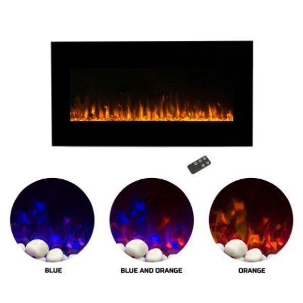 Hastings Home 36-inch Electric Fireplace, Wall Mount, Front Vent, LED Flame and Remote Control, Hastings Home, Mfr#: 231019LDW
