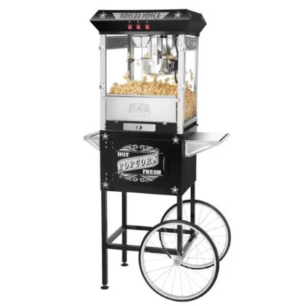 6035 Great Northern Black Antique Style 8oz Popcorn Popper Machine withCart, 8 Ounce, Great Northern Popcorn, Mfr#: 100901TKO