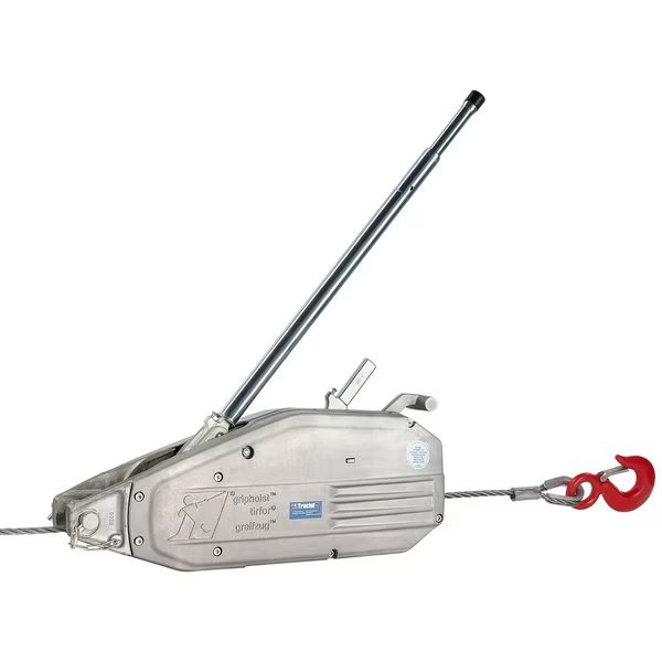 Griphoist Manual Wire Rope Hoist, 8,000 lb. 4 Ton, 50 ft Lift, TU32, Tractel, Mfr#: 03219902450K