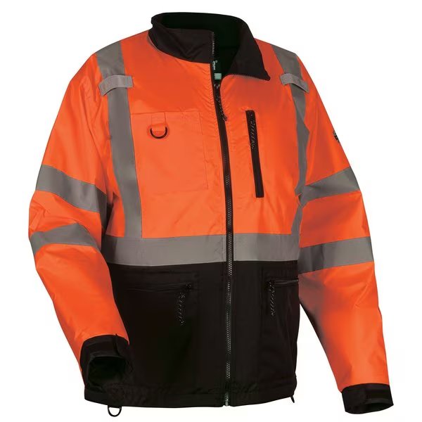 M Orange Hi-Vis Windbreaker Water-Resistant Jacket, Glowear By Ergodyne, Mfr#: 8351
