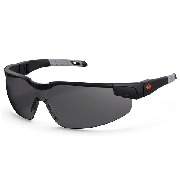 DELLENGER-AF Smoke Lens Matte Black Anti-Fog Safety Glasses Adjustable Temples, Skullerz By Ergodyne, Mfr#: DELNGR-AF
