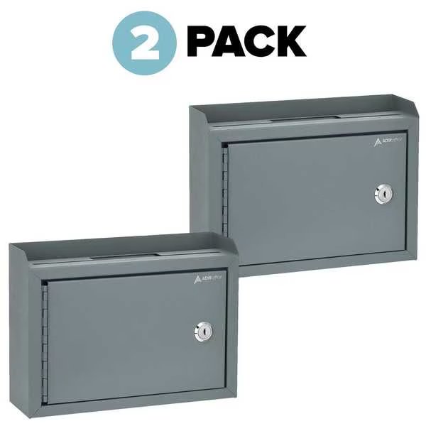 Wall Mountable Medium Size Steel Multi-Purpose Suggestion Drop Box, PK2, Adiroffice, Mfr#: ADI631-02-2pk