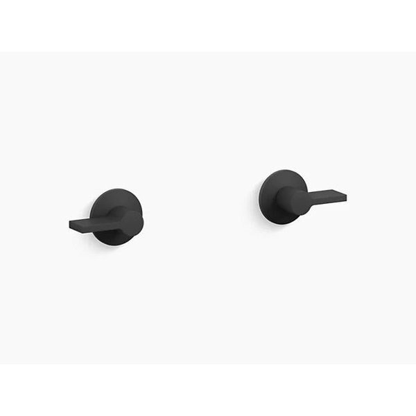 Components Wall-Mount Bathroom Sink Faucet Trim With Lever Handles, Kohler, Mfr#: T77981-4-BL