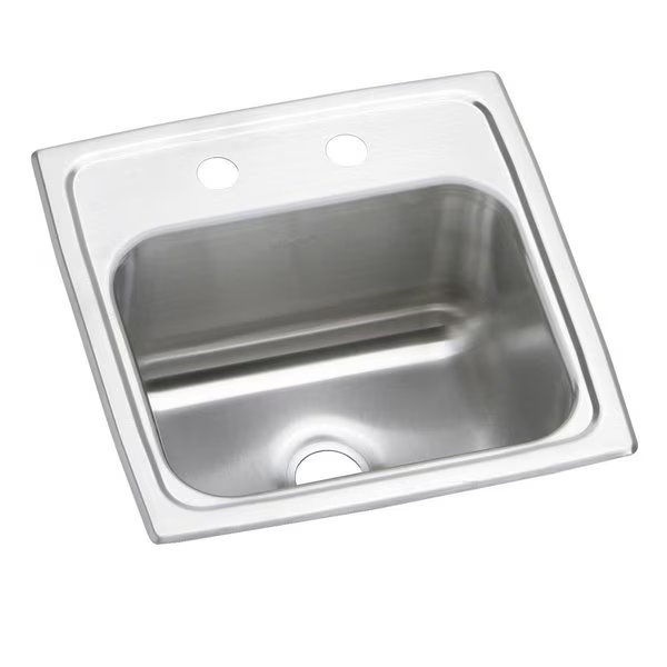15 in W x 15 in L x 6.125 in H, Stainless Steel, Elkay, Mfr#: BPSR15MR2