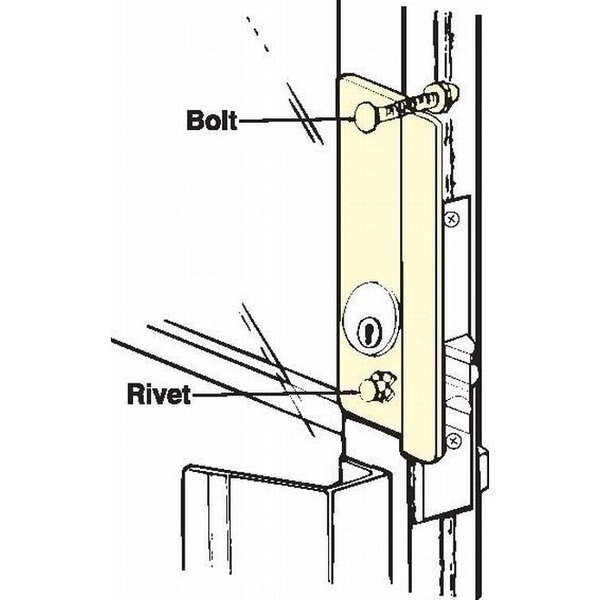 Left Hand Reverse Door Guard for Aluminum Entrance Doors for Pull Handle Interference, Don-Jo, Mfr#: GLP307LHR630