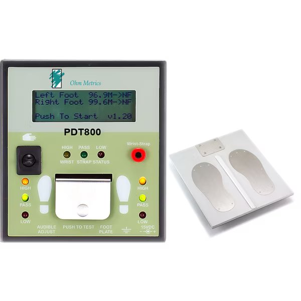 Digital Display ESD Tester & Foot Plate (No Stand), Wall Mounted, Transforming Technologies, Mfr#: PDT800