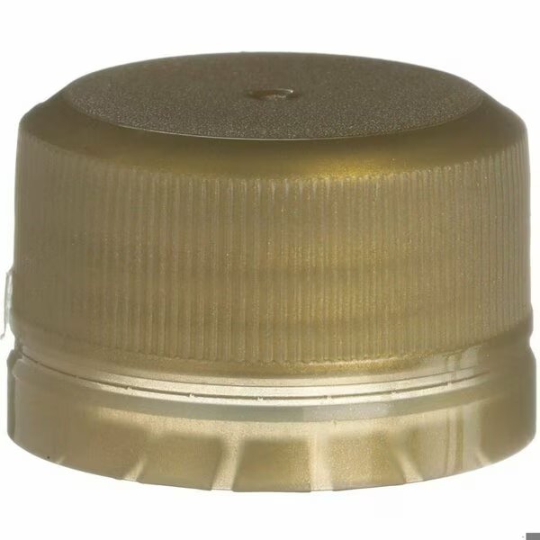 28-350 Kerr Gold  P/P Tamper Evident Closure, Linerless  Ribbed Skirt, Smooth Top, Breakaway Band, Tricorbraun, Mfr#: 006127