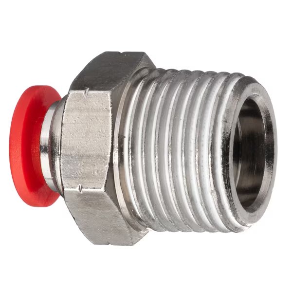 Push to Connect Fitting- PBT-Male Straight-1/4" Tube OD x 1/8" MNPT, Usa Industrials, Mfr#: ZUSA-PTC-PBT-7