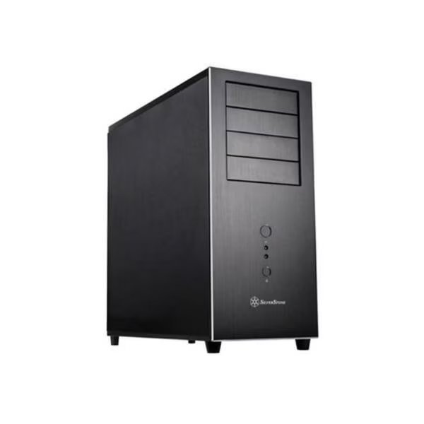Temjin Mid Tower Computer PC Case - Black, Silverstone, Mfr#: TJ04B-E