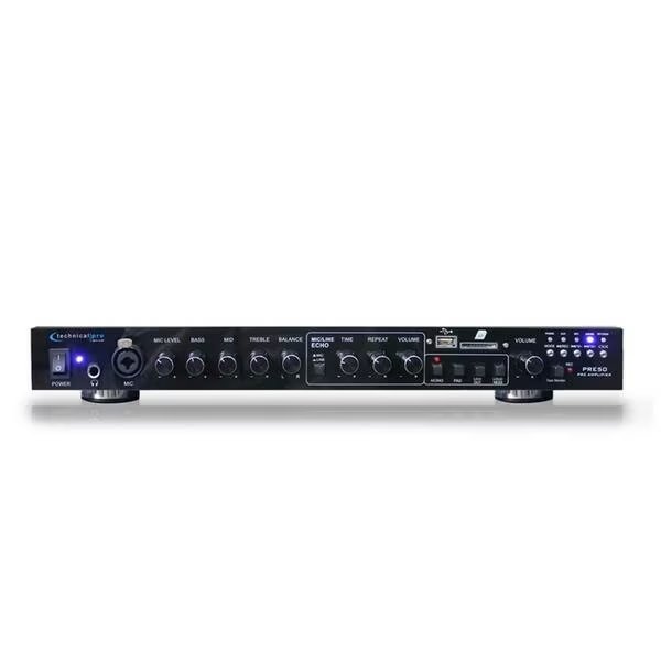 Professional 2CH Pre-Amplifier with USB-SD Card Inputs, Technical Pro, Mfr#: PRE50