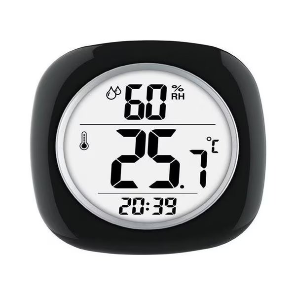 Taylor 6669386 Hygrometer; Temperature & Time Plastic Digital Thermometer; Black, Taylor, Mfr#: 6669386