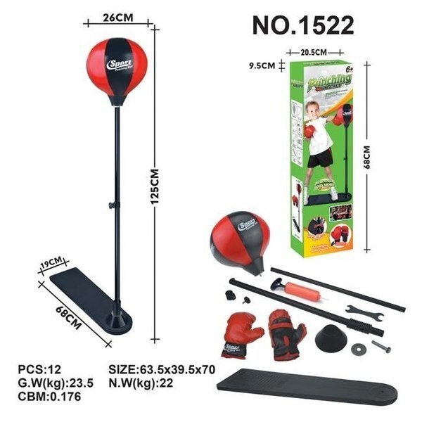 AZ Trading & Import PS1522 Boxing Punching Bag Set with Gloves; Pump & Adjustable Stand, Az Trading & Import, Mfr#: PS1522