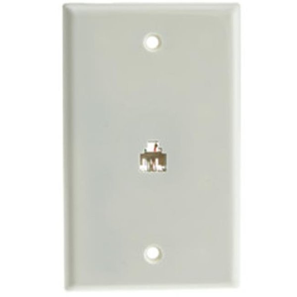 Cable Wholesale 300-204WH 2 Line Telephone RJ11 4 Conductor Wall Plate; White, Cable Wholesale, Mfr#: 300-204WH