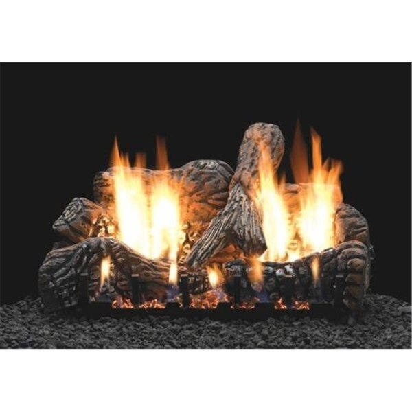 24 in. Ceramic Fiber Fireplace Log Set, Charred Oak - 4 Piece, Mobiliario, Mfr#: MO1723578
