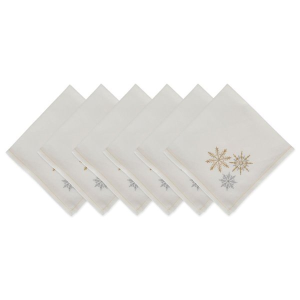Sparkle Snowflakes Embroidered Napkin Set, Design Imports, Mfr#: CAMZ10702