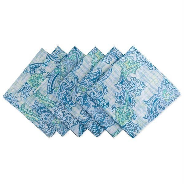 Blue Watercolor Paisley Print Outdoor Napkin, Design Imports, Mfr#: CAMZ10395