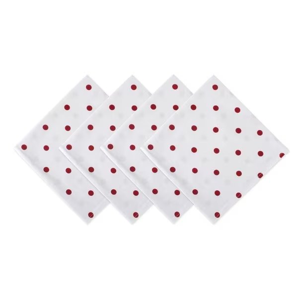 Polka Dot Napkin - White & Red, Design Imports, Mfr#: Z02034