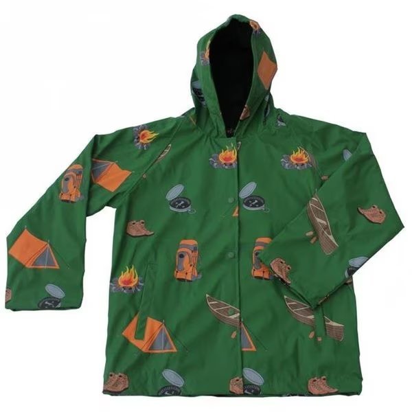 Foxfire FOX-601-37-8 Childrens Camping Raincoat; Green - Size 8, Foxfire, Mfr#: FOX-601-37-8