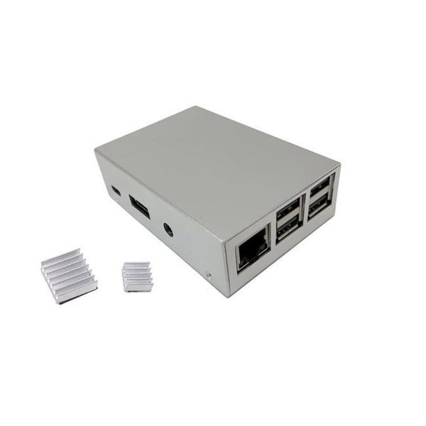Aluminum Raspberry Pi 3 Model B B Plus Case - Silver, Hi-Tec, Mfr#: HI1582582