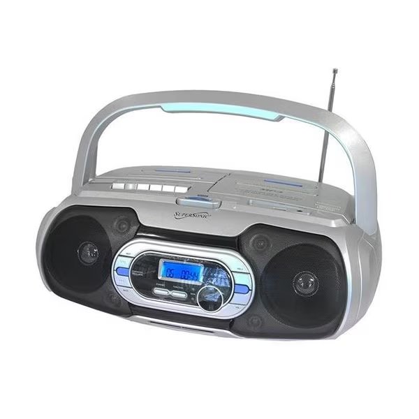 Supersonic SC-729BT Supersonic Bluetooth Compatible Portable MP3 CD Cassette FM Radio Boombox, Supersonic, Mfr#: SC-729BT