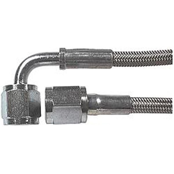 15 in. No. 3 Braided Steel Lines with -4 Stright Ends & -4 90 deg, Allstar, Mfr#: ALL46312-15