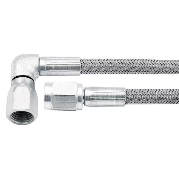 24 in. -3 AN No. 3 90 deg Straight Braided Brake Line, Allstar, Mfr#: ALL46302-24