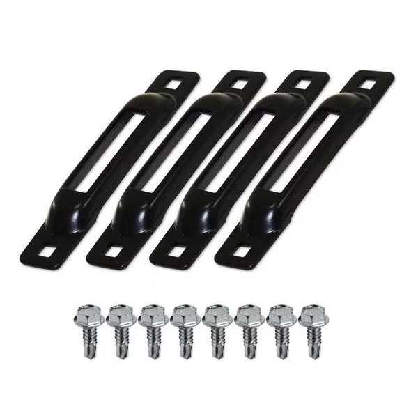 Snap-Loc SLSB4FS Self-Drillng Screws E-Track Single Strap Anchors - Black Powder Coated; Pack of 4, Snap-Loc, Mfr#: SLSB4FS
