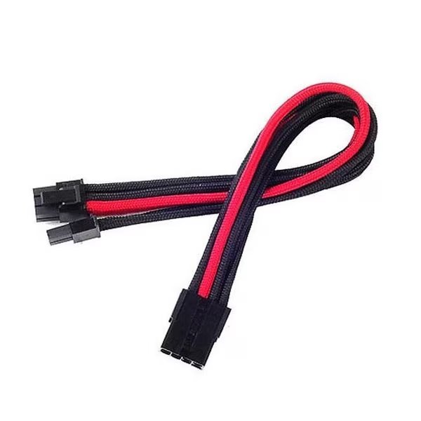 Silver Stone Technologies PP07-PCIBR 8 Pin 250 mm Power Cable Extender - Black with Red, Silverstone, Mfr#: PP07-PCIBR