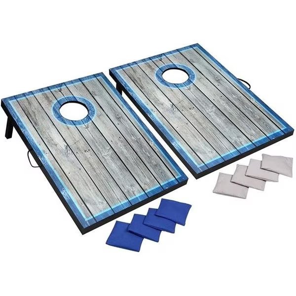 Blue Wave BG5036 LED Cornhole Set with Target Boards & 8 Bean Toss Bags - Blue & White, Blue Wave, Mfr#: BG5036