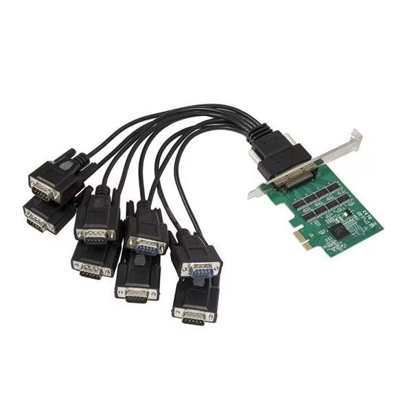 IOCrest SY-PEX15067 8 Port DB9 Serial RS-232 PCI-e x1 Controller Card with Low Profile Bracket, Iocrest, Mfr#: SY-PEX15067