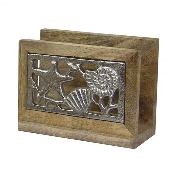 NuSteel TG-NP-01N Wooden Napkin Holder with Polished Wood & Nickel, Nusteel, Mfr#: TG-NP-01N