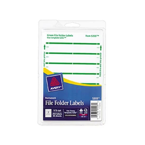 Avery Print Or Write Green File Folder Labels, Avery Dennison, Mfr#: AVE05203