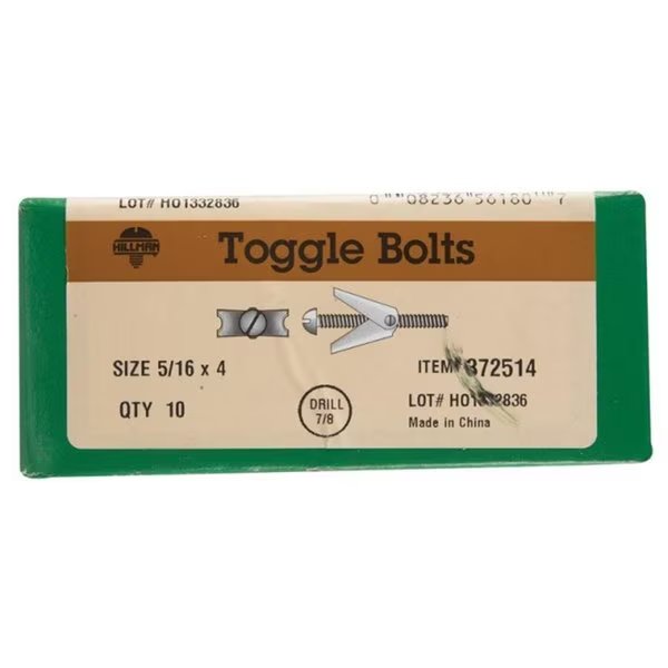 372514 0.312 x 4 in. Mini Toggle Bolt, Hillman, Mfr#: 5107255