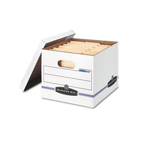 Bankers Box 0006301 EasyLift Storage Box- Letter/Letter- Lift-Off Lid- White/Blue- 12/Carton, Bankers Box, Mfr#: 6301