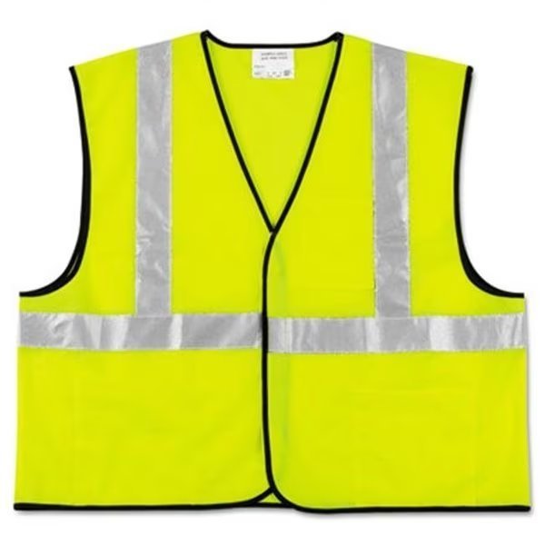 Crews VCL2SLL Class 2 Safety Vest  Fluorescent Lime w/Silver Stripe  Polyester  Large, Mcr Safety, Mfr#: VCL2SLL