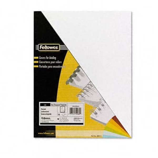 Fellowes 52089 PVC Presentation Binding System Covers  8 1/2 x 11  Clear  100 per Pack, Fellowes, Mfr#: 52089